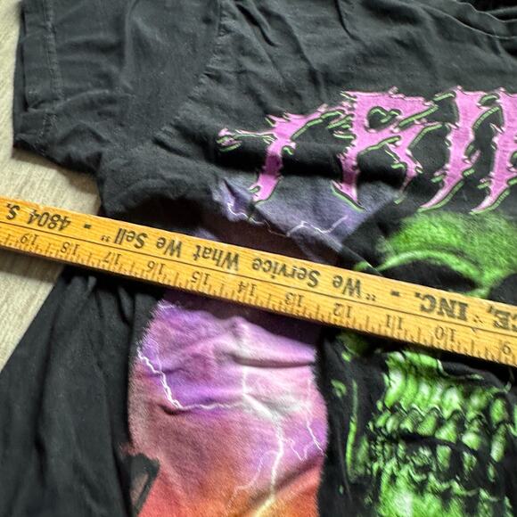 Trippie Redd Mens Skull Death Shirt Black Crewneck Tee Size M Lightning Graphic - Picture 3 of 4